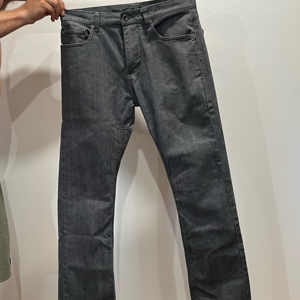 RVCA Men's Dark Gray Straight Jeans